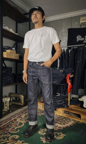 WT0622  working trousers by Raw Denim house